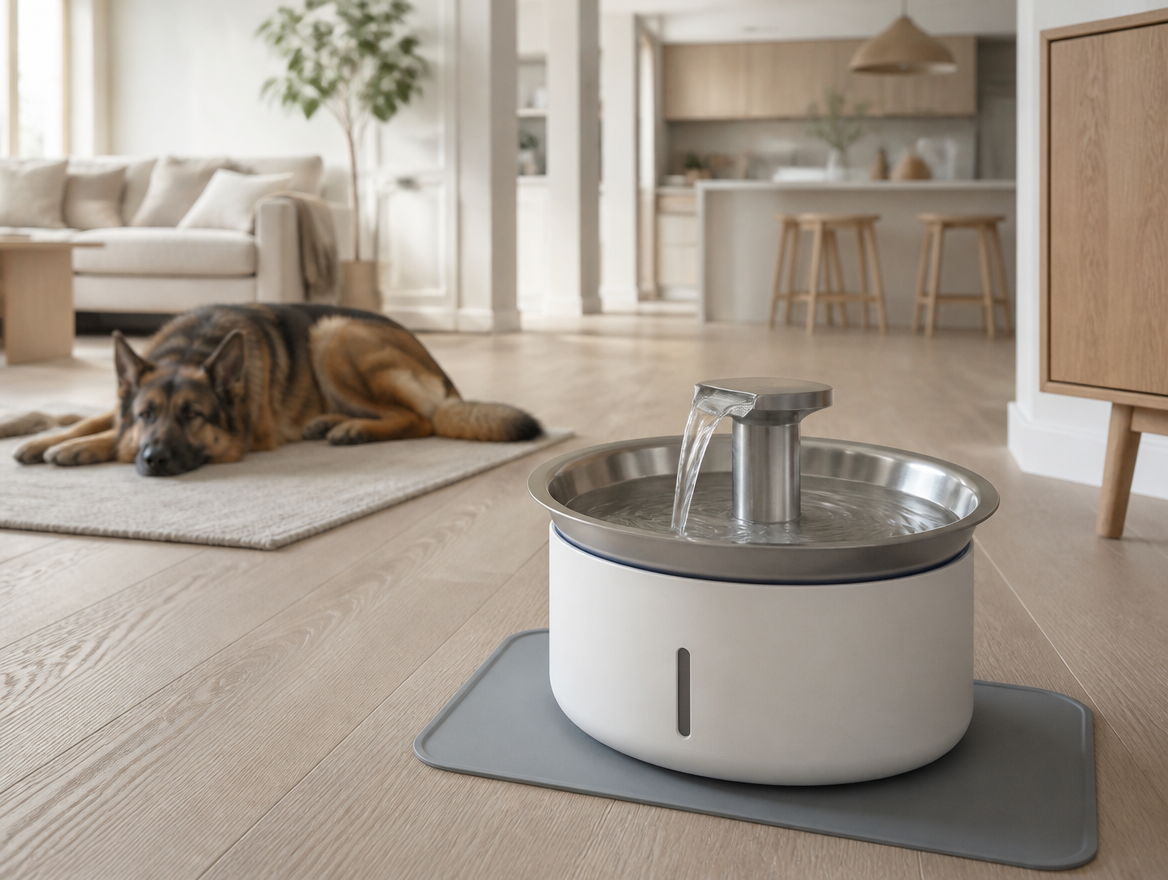 Kilde Zeroscale Fountain in a living room