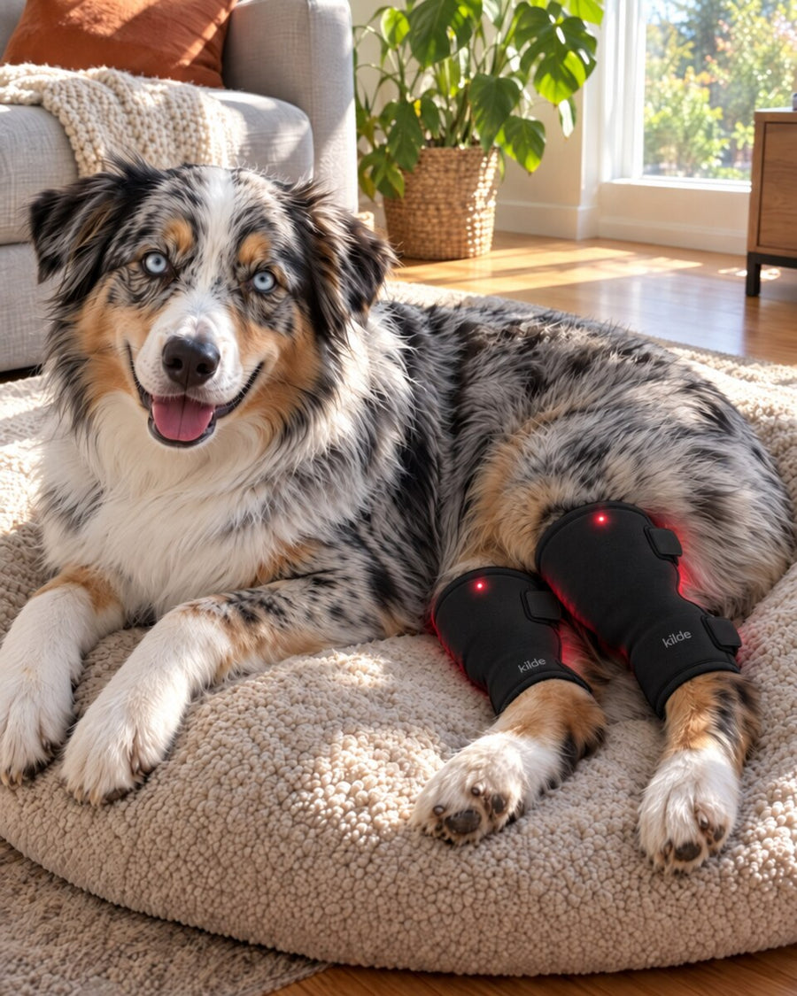 Australian Shepherd wearing Kilde One on both knees